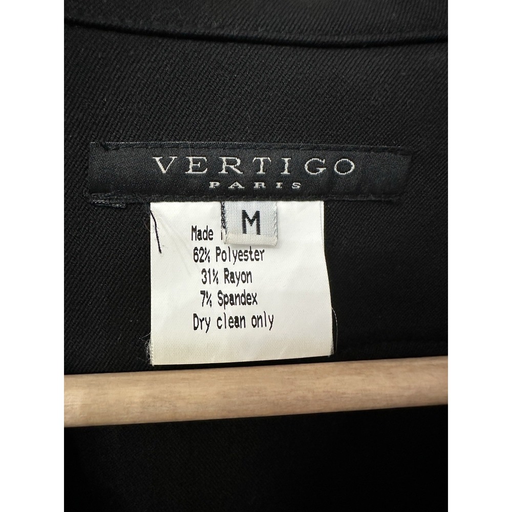 Vertigo Paris Blazer Jacket Size M Black Zip Up Buckle Detail Vintage - Picture 2 of 7